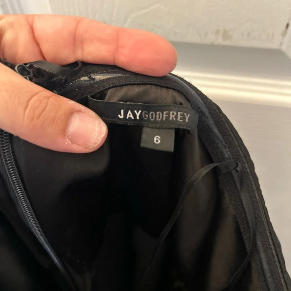 Jay Godfrey Merrill Black Strapless Ruffle Jumpsuit Size 6 - Picture 4 of 4